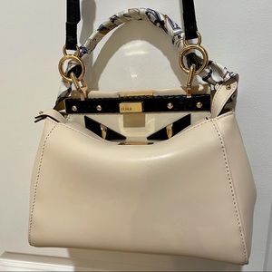 Fendi Peekaboo Mini Leather Cross Body Bag